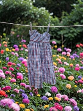 Little English Patriotic Plaid Sundress — Red, White & Blue. Girl’s size 6